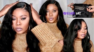 Best Wavy 4x4 Lace Wig Install🔥Simply and Gorgeous 👌 QT HAIR [upl. by Gasperoni]