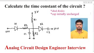 Analog circuit design engineer interview  find time constant of diode based RC circuits [upl. by Magdala511]