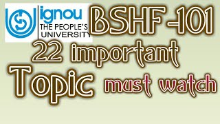 BSHF 101 22 important topics [upl. by Eserrehs732]