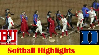 Boston University vs 8 Duke Softball Game Highlights Feb 24 2024 [upl. by Yggep]