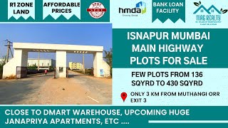 Isnapur Hyderabad 200 Feet Mumbai Highway Road Facing HMDA Plots For Sale At Affordable Prices [upl. by Ennahgiel534]