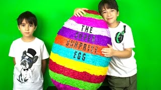 OPENING THE VERY FIRST BIGGEST SURPRISE EGG IN THE WORLD  SO EPIC [upl. by Ahpla]