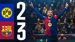 HIGHLIGHTS  BORUSSIA DORTMUND 2 vs 3 FC BARCELONA  UEFA CHAMPIONS LEAGUE 2425 ⚽ [upl. by Nahtnamas]