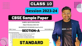 Maths Standard Sample Paper Solutions Class 10 I Session 202324 I Maths Sample Paper Solutions [upl. by Ariaec67]