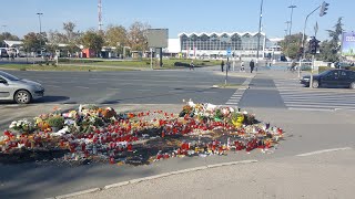 Železnička stanica Novi Sad  Srušena nadstrešnica ispred stanične zgrade  Novi Sad 04 11 2024 [upl. by Iclek261]