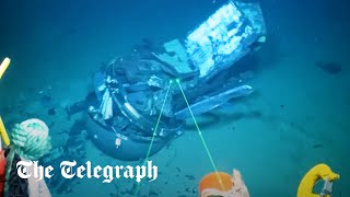 New Titan sub footage shows imploded wreckage [upl. by Ailat]