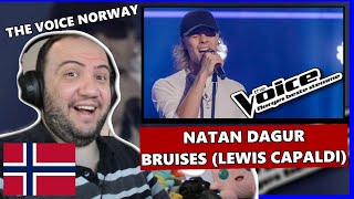 Natan Dagur  Bruises Lewis Capaldi  The Voice Norway  Season 6 Utlendings Reaksjon 🇳🇴 [upl. by Anig559]