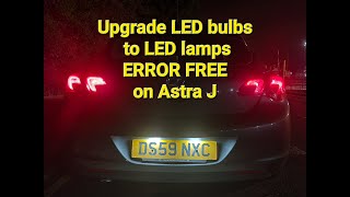 Upgrade LED bulbs to LED lamps CANBUS error free on your license plate lights VauxhallOpel ASTRA J [upl. by Uzzia]