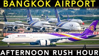 BANGKOK SUVARNABHUMI AIRPORT  Plane Spotting  Afternoon RUSH HOUR  Takeoff amp Landing [upl. by Lladnik]