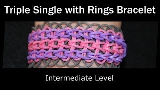 Rainbow Loom® Triple Single with Rings Bracelet [upl. by Barby817]