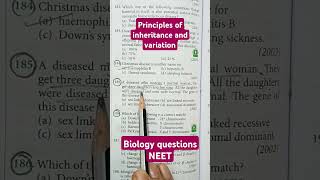 Principles of inheritance and variation biology pyq NEET youtube shortsneetexam [upl. by Leonid676]