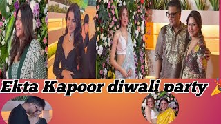 ekta Kapoor diwali party clips Mahira sharma hina khan Ankita lokhande Vicky many more arrived [upl. by Jacynth]