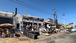 Beach walk kalamaki to laganas Zante Greece whats open and how busy is it  beach travel fun [upl. by Retla789]