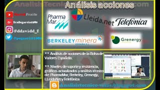 Análisis Técnico acciones LLeidaNet Pharmamar Berkeley Grenergy y Telefónica [upl. by Jeanna]