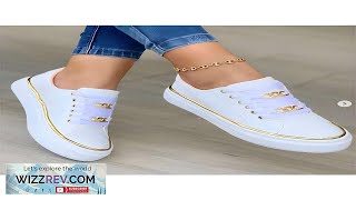 Stylish Womens Low Top Canvas Sneaker Comfortable Daily Wear Round Toe Review [upl. by Ahseinat]