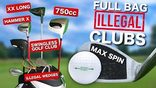 Cheating at golf with ILLEGAL clubs amp ball [upl. by Ressan]