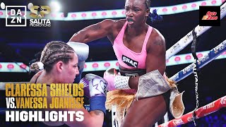 FOURWEIGHT WORLD CHAMP  Claressa Shields vs Vanessa Joanisse Fight Highlights [upl. by Sirois]