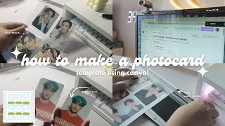 🍄 how to make a photocard template using canva stepbystep  free template [upl. by Hadden426]