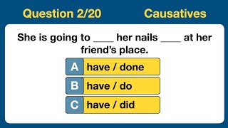 20 Question Quiz on Causatives ENGLISH GRAMMAR B1B2 Level HAVEGETMAKELET englishgrammar [upl. by Bettine220]