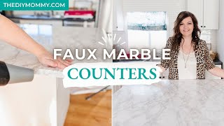 How to install Contact Paper Countertops for a gorgeous marble look  The DIY Mommy [upl. by Wilda543]