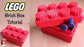 Perler Bead Lego Brick Box Tutorial [upl. by Oirelav]