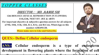 Define Cellular endosperm [upl. by Subak]