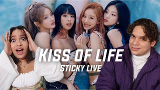 Our FAVOURITE KPOP Girl Group Right NOW Waleska amp Efra react to KISS OF LIFE  Sticky LIVE [upl. by Ettenuahs]