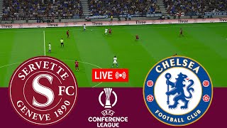 LIVE Servette vs Chelsea Conference League 2425 Full match  Video game simulation [upl. by Wynn]