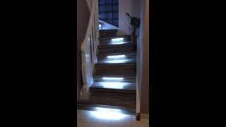 Rénovation escalier bois avec eclairage leds Maytop [upl. by Edda]