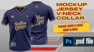 Mockup Jersey VNeck Collar Soccer  Free Download Mockup Front and Back  Photoshop Mockup [upl. by Koffler805]