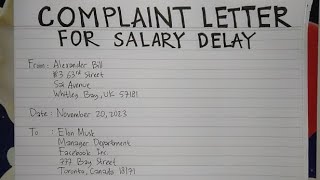 How To Write A Complaint Letter for Salary Delay Step by Step Guide  Writing Practices [upl. by Itsur]