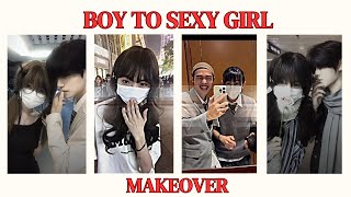 Boy to girl makeup transformation 👄💦👙👗 [upl. by Constantine]