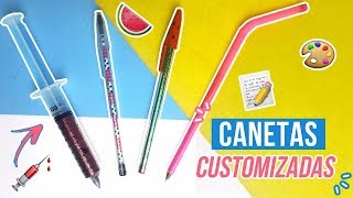 DIY CANETAS PERSONALIZADAS  Material Escolar [upl. by Nylyram729]