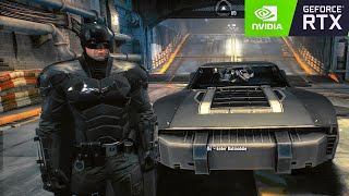 THE BATMAN 2022 SUIT amp THE BATMAN 2022 BATMOBILE SKIN MOD Free Roam GAMEPLAY  BATMAN ARKHAM KNIGHT [upl. by Nylanna]