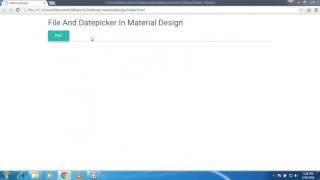 Material Design In Web File And Datepicker Example [upl. by Siddon]