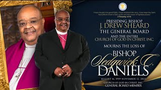 Bishop J Drew Sheard Announces the passing of General Board Member Bishop Sedgwick C Daniels [upl. by Yeaton839]