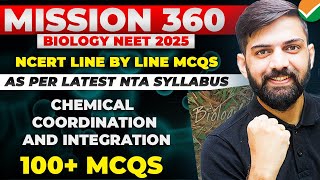 Top 100 MCQ Chemical Coordination and Integration NCERT Based  NCERT Based Biology MCQ NEET 2025 [upl. by Rabaj]