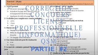 licence prof informatique QSM corrigé en informatique Concours licence professionnelle au maroc 2 [upl. by Llert]