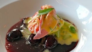 2 Michelin starred chef Kurt Gutenbrunners Lobster Cherries Fava Beans and Bernaise Sauce Pt1 [upl. by Yelnet]