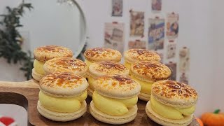 크림브륄레마카롱만들기 creme Brulee macaron recipe [upl. by Neurath609]