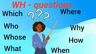 Whquestions  wherewhatwhenwhywhichhowwhowhose  English speaking practice [upl. by Ailyt35]