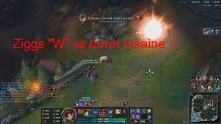 Ziggs quotWquot vs Turret thats called damage [upl. by Nnednarb]