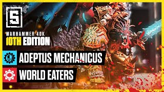 World Eaters vs Adeptus Mechanicus  Warhammer 40k Battle Report [upl. by Vachel]