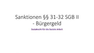 Sanktionen § 31 SGB II  Bürgergeld [upl. by Anoid]