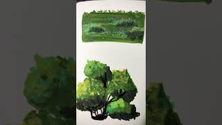 Acrylic Marker  Grass Bushes priyasartwork10 painting markers acrylicmarkers acrylic [upl. by Plantagenet]