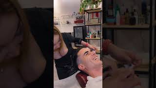 ASMR Haircut Shave and Head Massage by Thai Female Barber shorts [upl. by Barina]