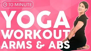 10 minute Power Yoga Workout for Arms amp Abs [upl. by Juline349]