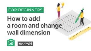 How to add a room and change wall dimension on Android  Mobile and Tablet  Planner 5D [upl. by Dagnah135]