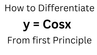 Derivative of Cosx by first Principle [upl. by Goodyear]