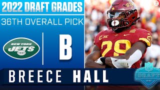 Jets Trade up to take THREEDOWN RB Breece Hall With No 36 Pick I 2022 NFL Draft Grades [upl. by Sigismond]